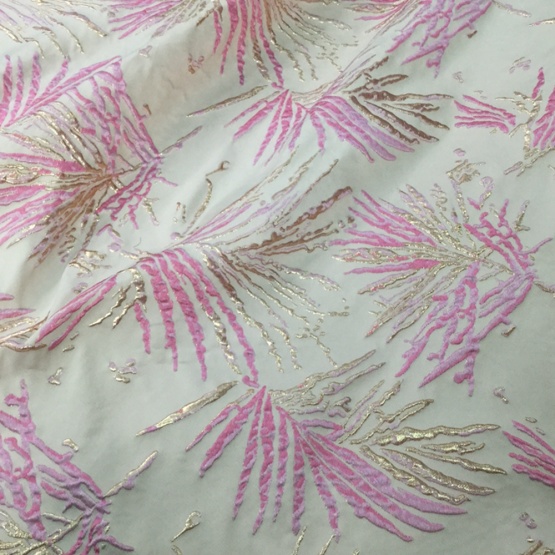 Pink Print Knit Jacquard Fabric for Dress