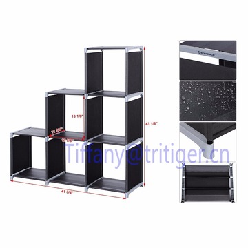 6 cubes folding diy decorative storage plastic shelf