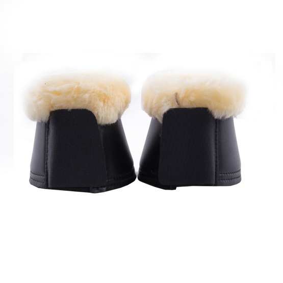 Sheepskin neoprene horse bell boots