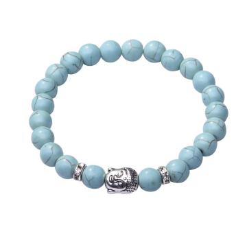 Turquoise 8MM Gemstone Buddhism Prayer Beads Bracelet Buddha Jewelry