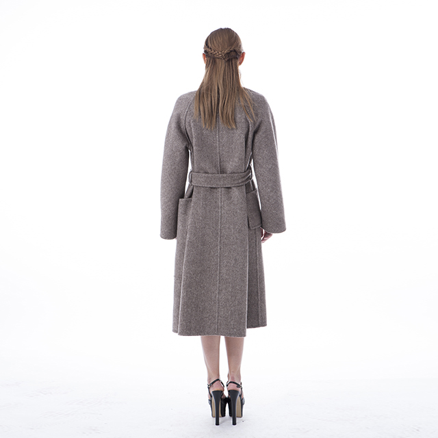 Cashmere overcoat double-sided medium-length