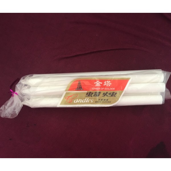 22G white candle 6x100 polybag packing