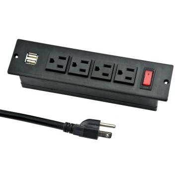 US Dual Power Outlets With Internet Ports Switch