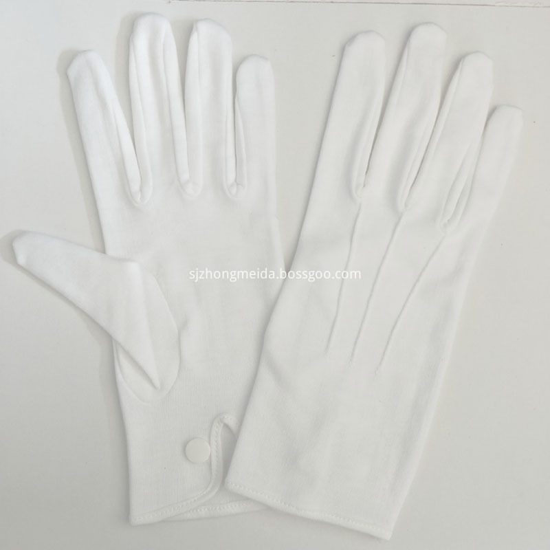 White Cotton Snap Gloves for Police (6)