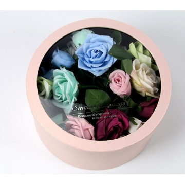 Flower packaging box round with PVC window