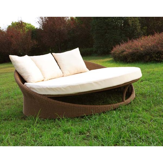 Outdoor PE Rattan Round Daybed