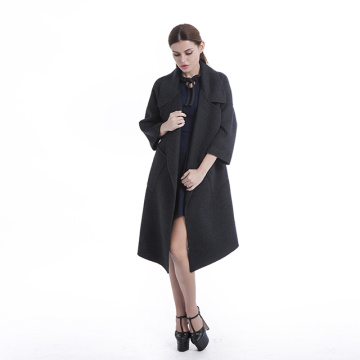 Simple black cashmere overcoat