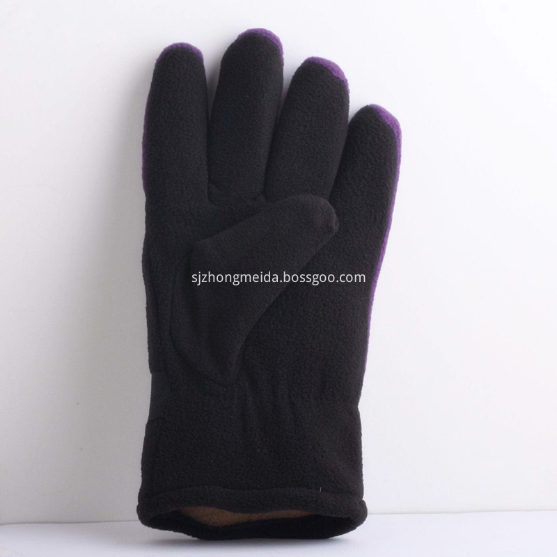 Fleece Gloves Black Purple