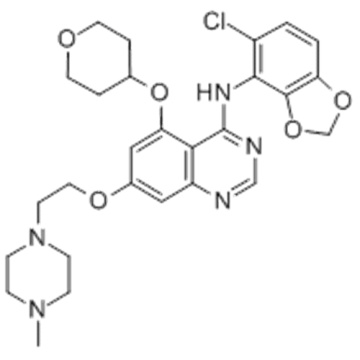 4-Quinazolinamine,N-(5-chloro-1,3-benzodioxol-4-yl)-7-[2-(4-methyl-1-piperazinyl)ethoxy]-5-[(tetrahydro-2H-pyran-4-yl)oxy]- CAS 379231-04-6