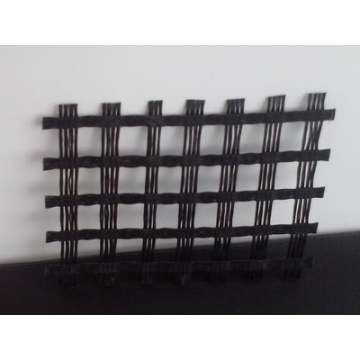 Warp knitted biaxial polyester geogrid