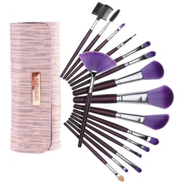 16Pcs high wood Cosmetics brushes private label professional
