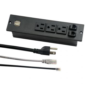 US 3-Outlets Power Unit With Internet Ports&Phone Ports&USB