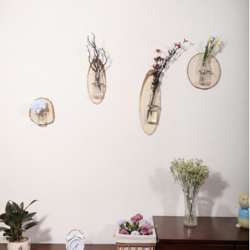 Hanging Planters On The Wall wood board with bottles for hydroponic plants