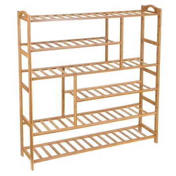 Bamboo Shoe Rack 6-Tier Entryway Shoe Shelf Storage Organizer Free Standing Shelves