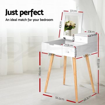 dressing table with mirror and stool