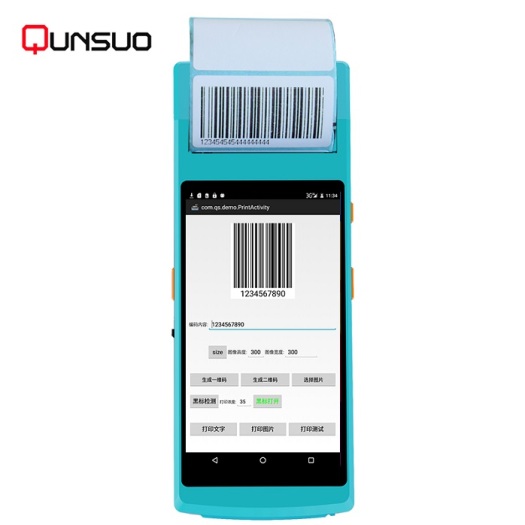 Rugged pda android 2d barcode scanner PDA printer