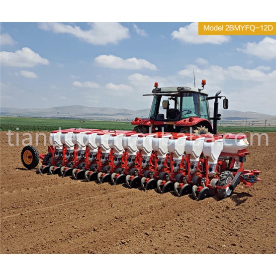 Tractor pto mounted air-suction precision 12 row seeders