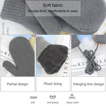 Digitek Women Thicken Knitted Mittens Outdoor Gloves