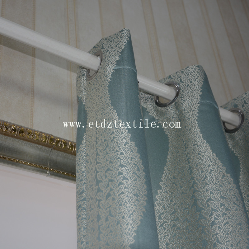 100% Polyester Embroidery Like Curtain Fabric  GF028 Water Blue