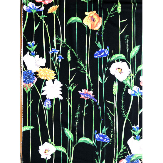 Fashion Paper Printing Polyester DTY Single Jersey Fabric