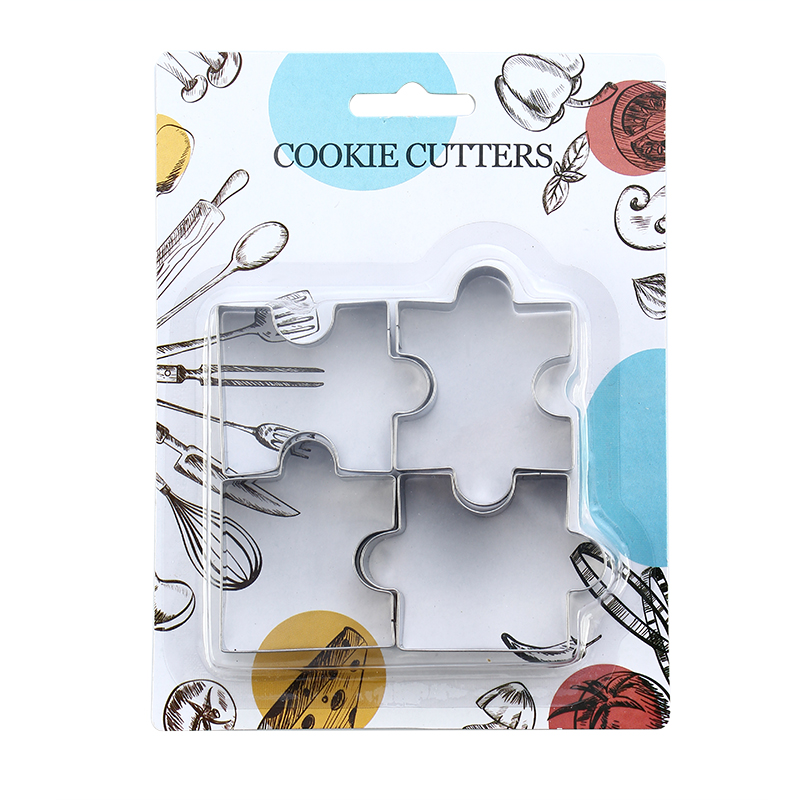 4 pieces stainless steel  puzzle biscuit cookie cutter set