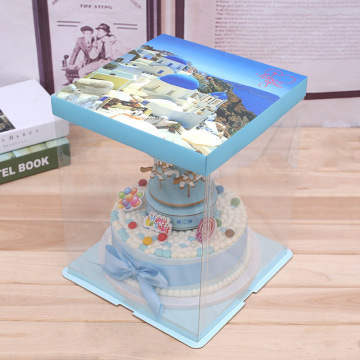 transparent window clear cake box