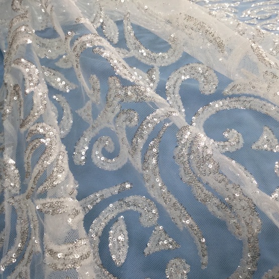 Crystal Sequin Shiny Embroidery Lace Fabric