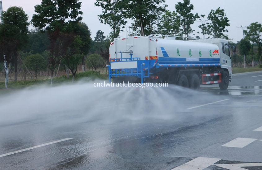 water tank truck in action 1