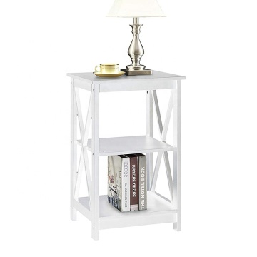 Convenience Concepts Oxford End Table White Wood Cabinet