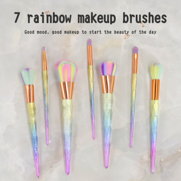 7pcs Rainbow best makeup brush brand set