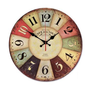 Silent Non Ticking Wall Clocks Large Decorative Battery Operated Antique Vintage Rustic Colorful Tuscan Wood horologe