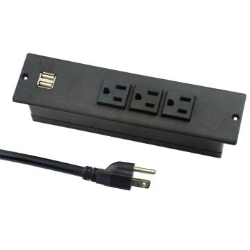 US 3-Outlets Power Unit Strip With USB