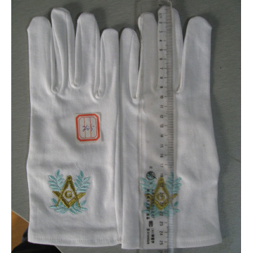 white masonic cotton glove embroider glove
