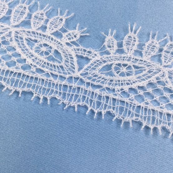 White Bridal Thick Lace Trim by Yard