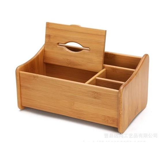 Bamboo rectangular tissue box