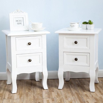 Bedroom Furniture White Drawers Wooden Bedside Table Nightstand