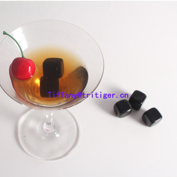 Wholesale 20mm Whisky stones Obsidian cube rocks black whisky stones