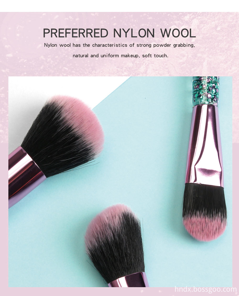 Crystal Rhinestone Makeup Brushes Set 2-1