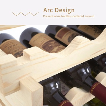 6 Tier 72 Bottles Wine Rack Freestanding Floor Wooden Stackable Storage Shelf