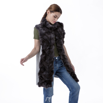 Fashion cashmere fur coat