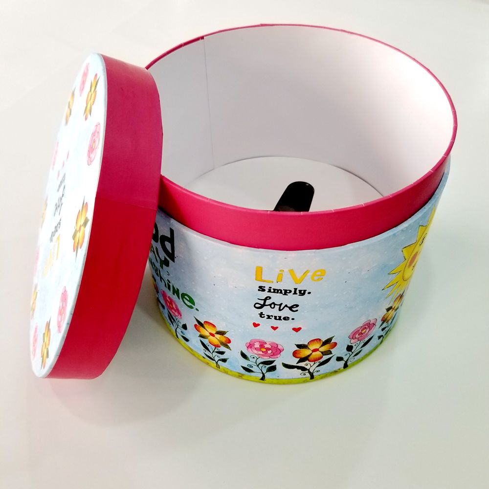 Custom high quality paper printed round gift box