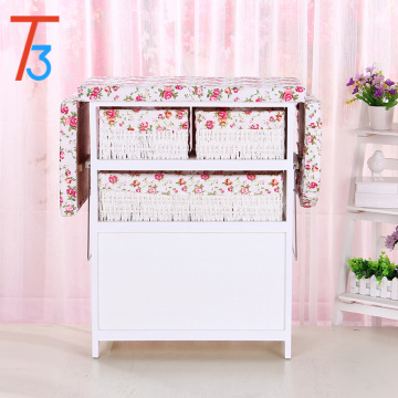 ironing board table wooden cabinet with storage wicker drawer