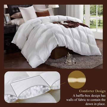 Goose Down Comforter King Size Solid White Duvet