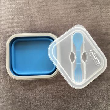 Collapsible food containers silicone bento box silk-screen