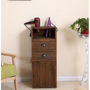 Wholesale cheap price brown wooden barber cabinet antique haircut console table