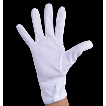 White Cotton Parade Knitted Gloves