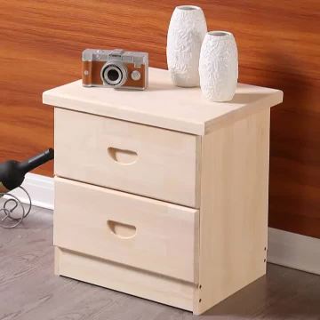 Modern Bedroom natural color 2 drawers Wooden Beside Table night stand