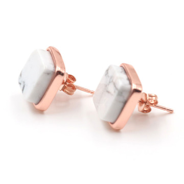 Natural crystal stone agate earrings earring stud