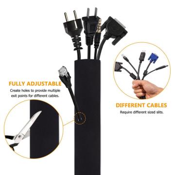 Neoprene Cable Organizer Wrap Cable Sleeve with Zipper