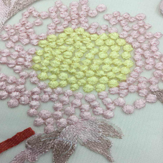 Colorful Sunflower Lace Embroidered Mesh Fabric